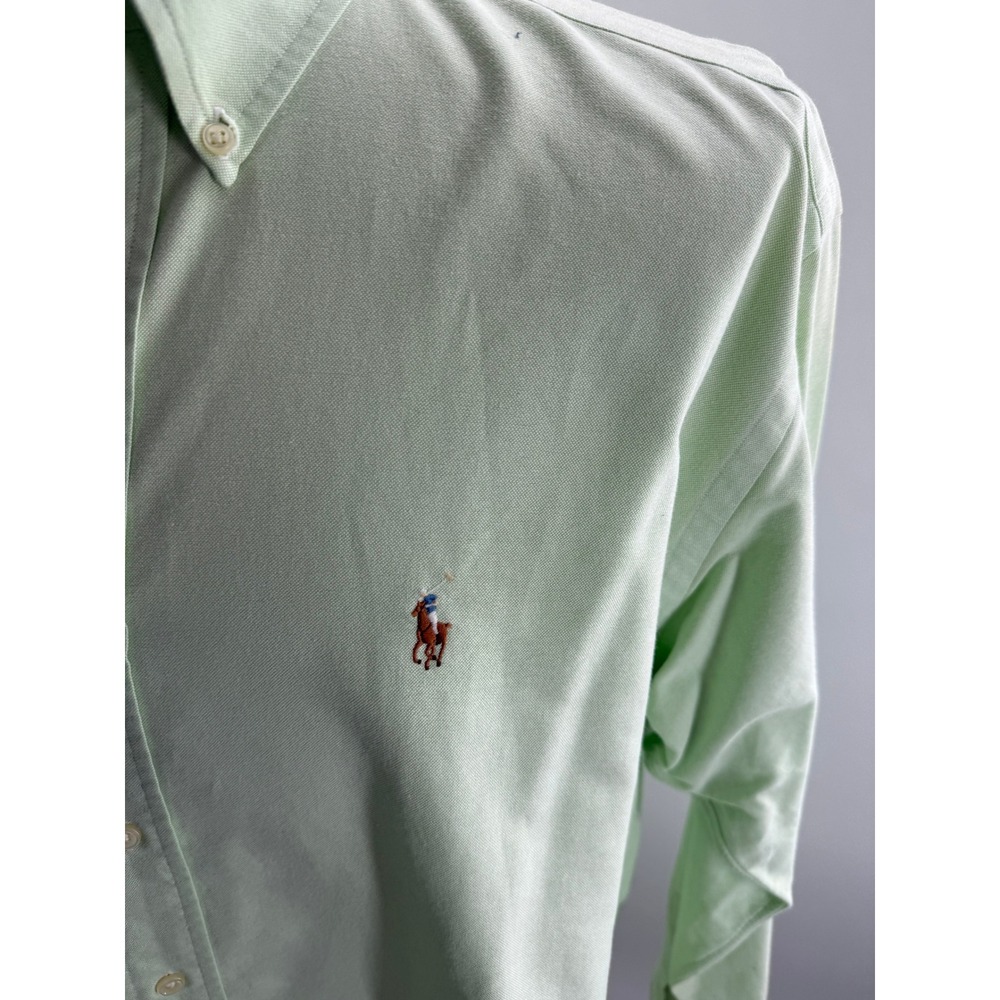 Polo Ralph Lauren Blake Green Cotton Oxford Button Down Shirt Mens Large Vintage - Picture 7 of 8